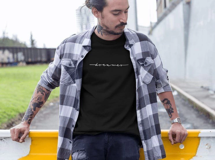 Erkek Tişört Yazlık Bisiklet Yaka Baskılı Kısa kol T-Shirt – Siyah