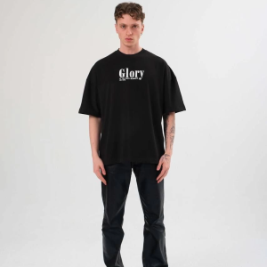 Erkek Tişört Yazlık Bisiklet Yaka Baskılı Kısa kol T-Shirt – Siyah