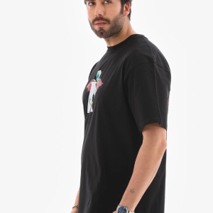 Erkek Baskılı T-Shirt Kısa Kol Bisiklet Yaka Regular Fit Rahat Kalıp Tişört – Siyah