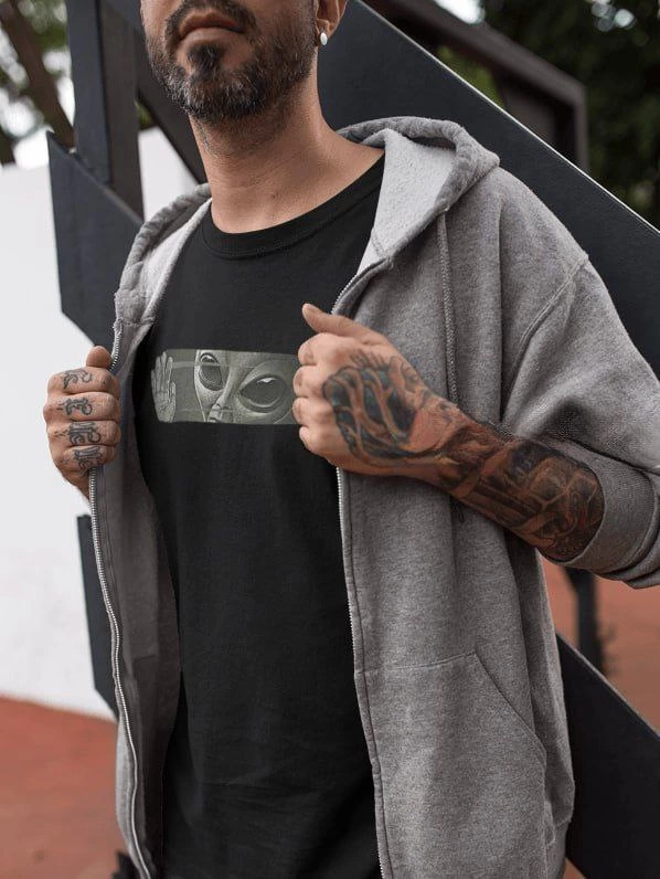 Erkek Kısa Kol Yazlık Tişört Bisiklet Yaka Baskılı Oversize T-Shirt – Siyah