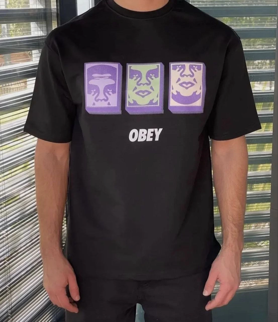 ERKEK Bisiklet Yaka Baskılı Oversize Kısa kol T-Shirt – Siyah
