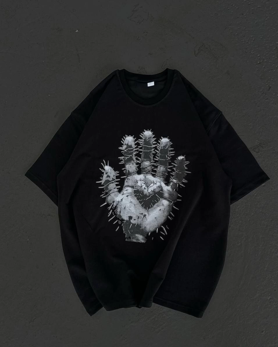 Kadın Baskılı T-Shirt Kısa Kol Bisiklet Yaka Regular Fit Rahat Kalıp Günlük Tişört – Siyah