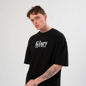 Erkek Kısa Kol Yazlık Tişört Bisiklet Yaka Baskılı Oversize T-Shirt – Siyah