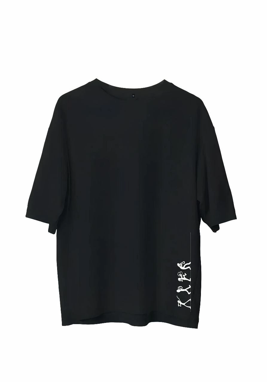 Erkek Baskılı T-Shirt Kısa Kol Bisiklet Yaka Regular Fit Rahat Kalıp Günlük Tişört – Siyah