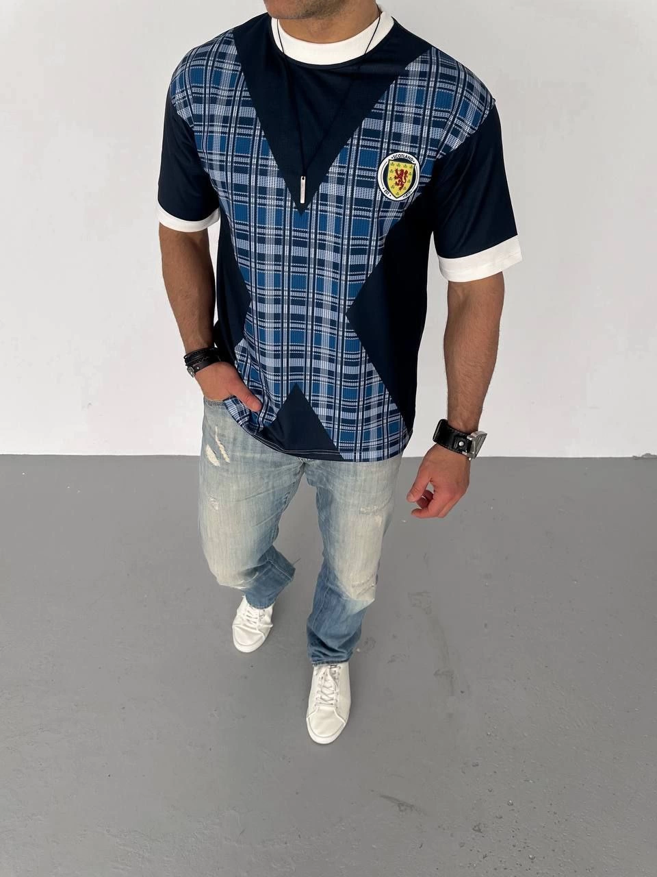 ERKEK Bisiklet Yaka Baskılı Kısa kol Oversize T-Shirt – Siyah