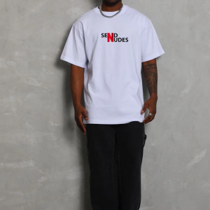 Erkek Kısa Kol Yazlık Tişört Bisiklet Yaka Baskılı Oversize T-Shirt – Beyaz