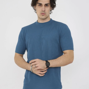 ERKEK Yazlık Tişört Bisiklet Yaka T-Shirt- Turkuaz