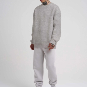 ERKEK Bisikilet Yaka 3 İplik Pamuklu SweatShirt – Gri
