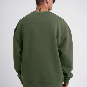 ERKEK Bisikilet Yaka 3 İplik Pamuklu SweatShirt – Haki
