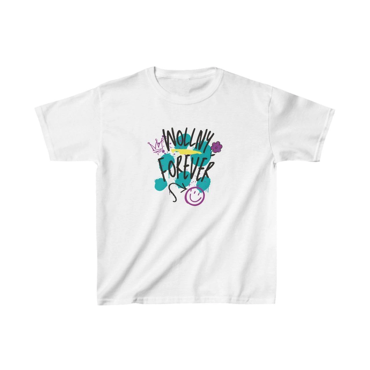 Unisex Çocuk Baskılı T-Shirt – Beyaz