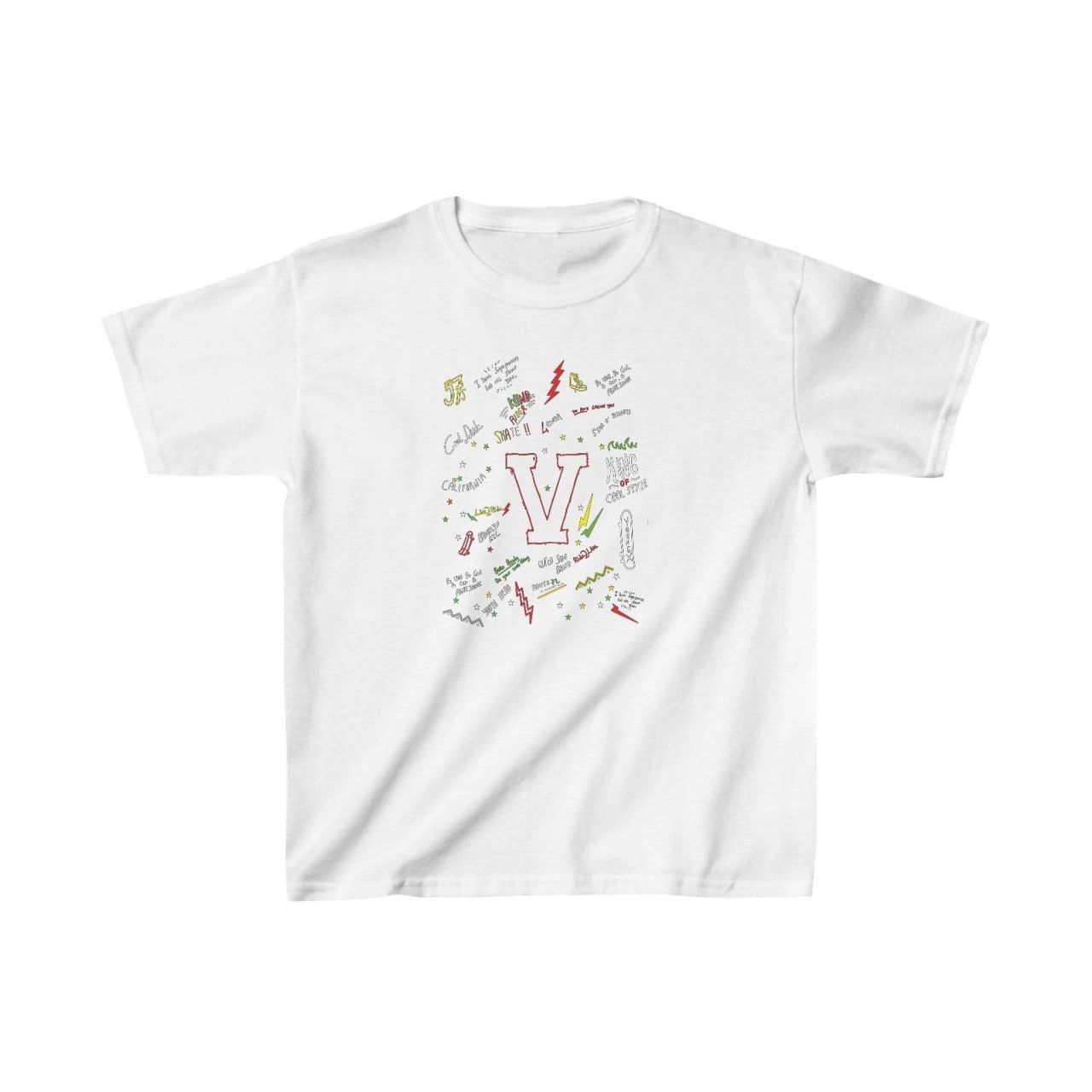 Unisex Çocuk Baskılı T-Shirt – Beyaz