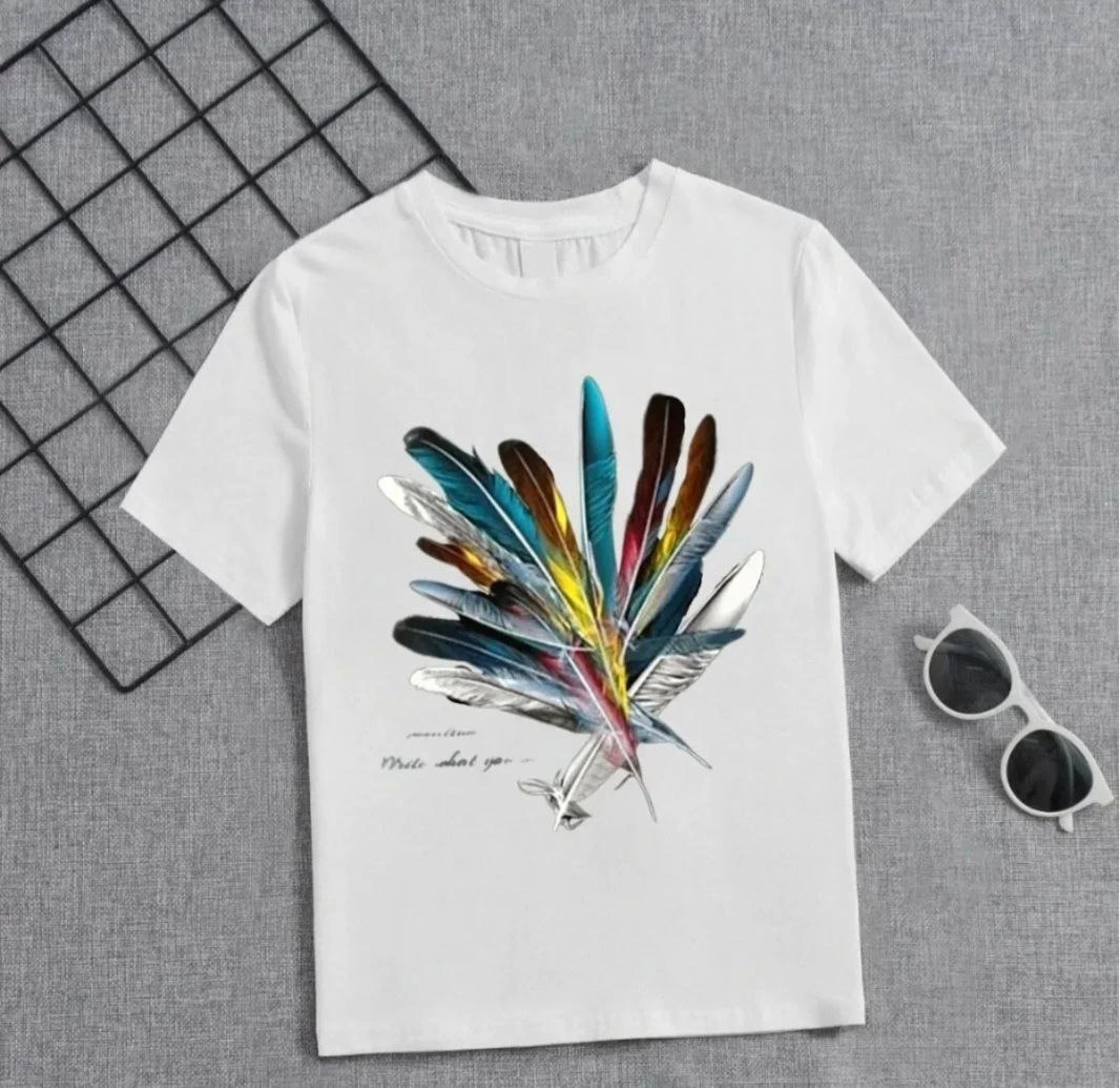 Kız Çocuk Baskılı T-Shirt – Beyaz