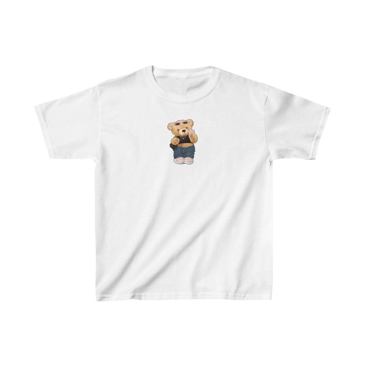 Unisex Çocuk Baskılı T-Shirt – Beyaz