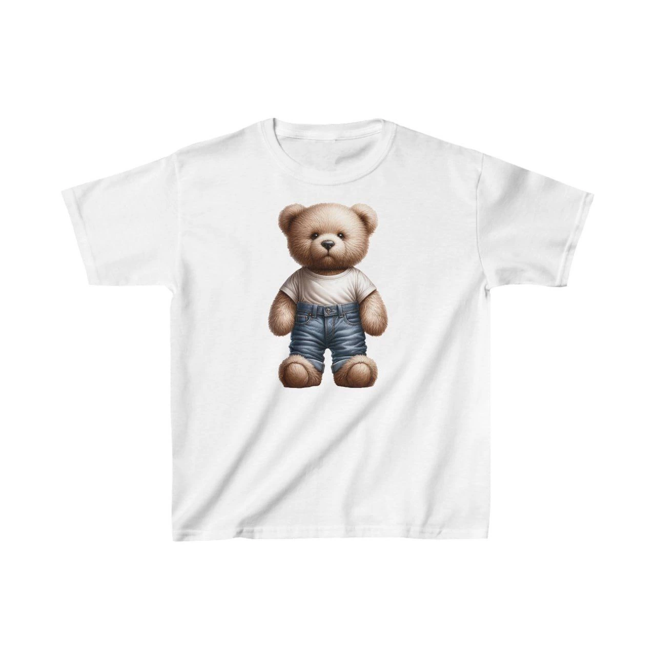 Unisex Çocuk Baskılı T-Shirt – Beyaz