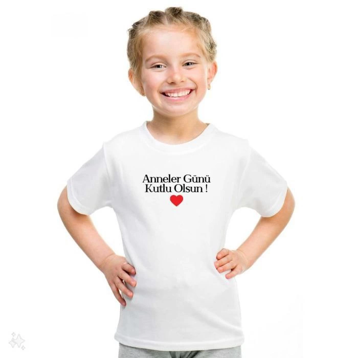 Unisex Çocuk Baskılı T-Shirt – Beyaz