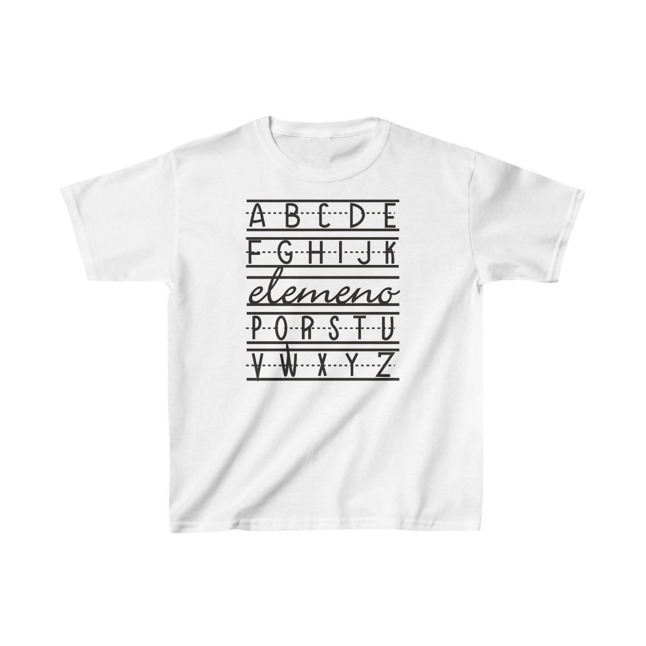 Unisex Çocuk Baskılı T-Shirt – Beyaz