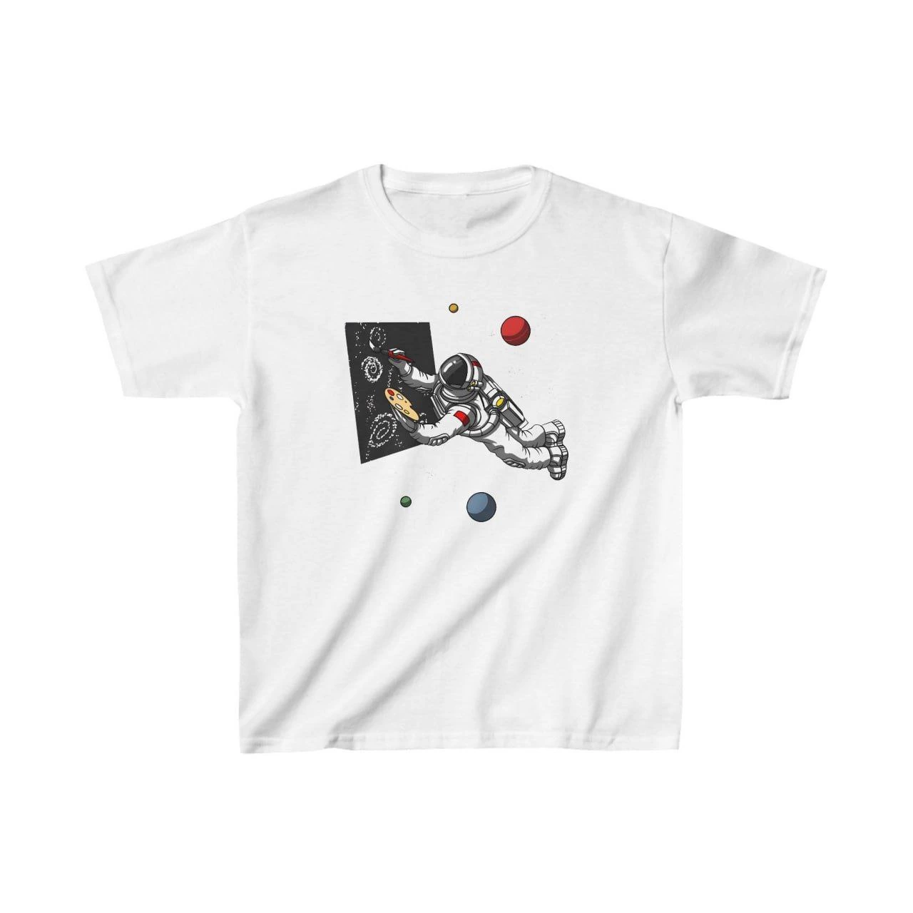 Unisex Çocuk Baskılı T-Shirt – Beyaz