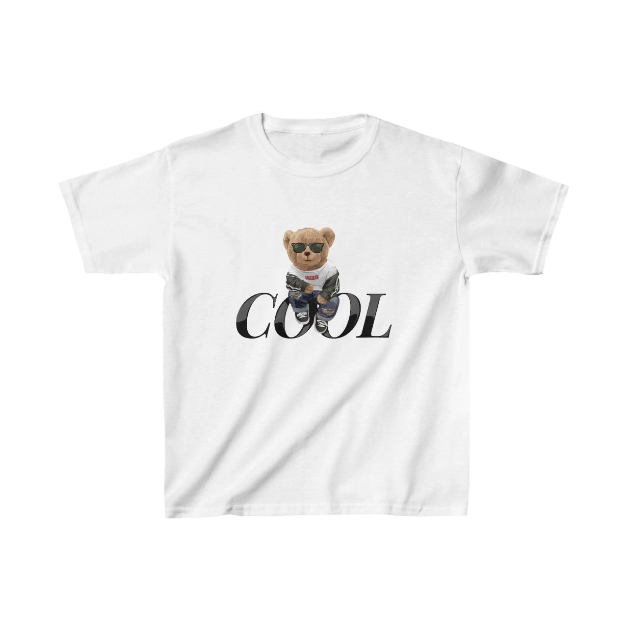 Unisex Çocuk Baskılı T-Shirt – Beyaz
