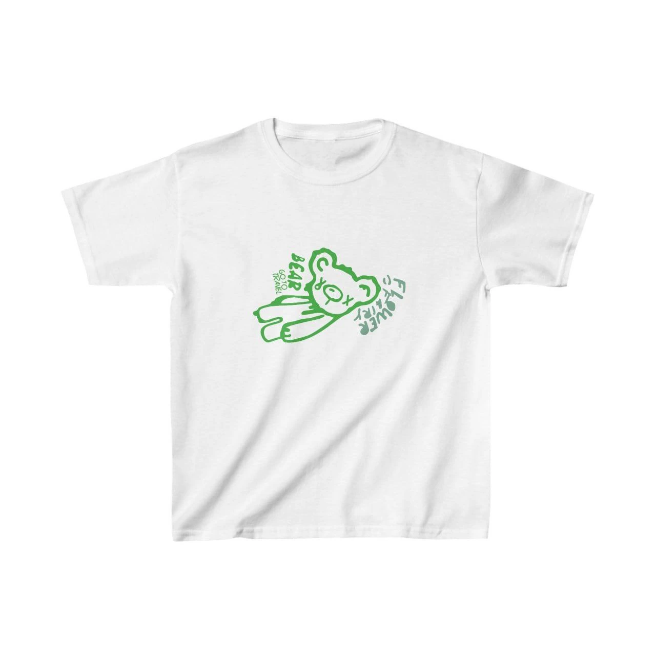 Unisex Çocuk Baskılı T-Shirt – Beyaz