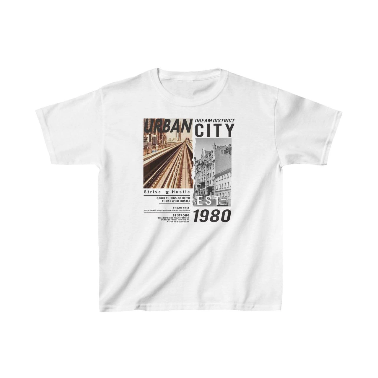 Unisex Çocuk Baskılı T-Shirt – Beyaz