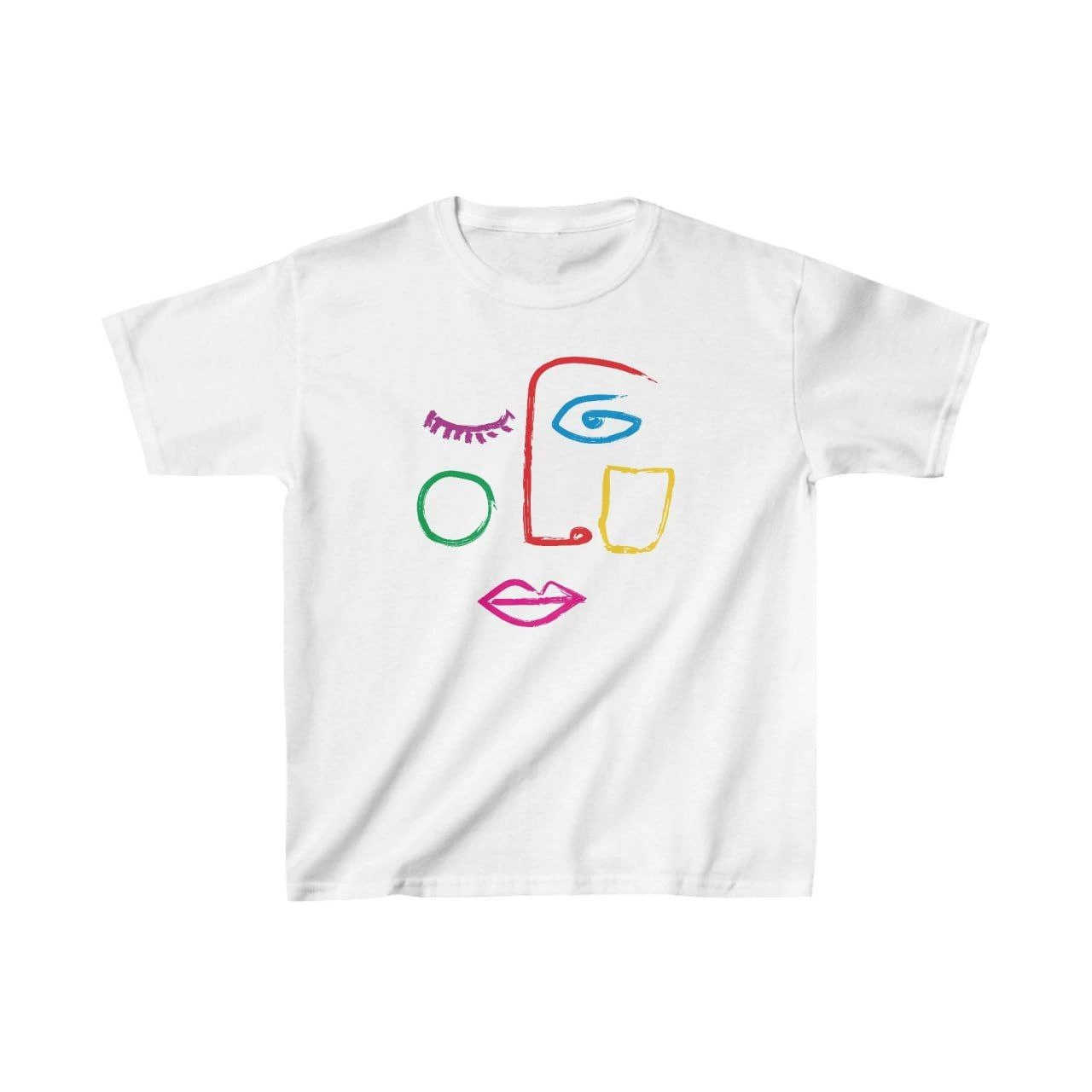 Unisex Çocuk Baskılı T-Shirt – Beyaz