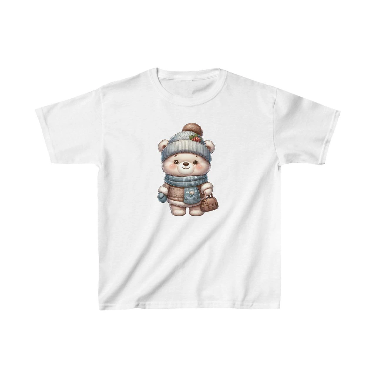 Unisex Çocuk Baskılı T-Shirt – Beyaz