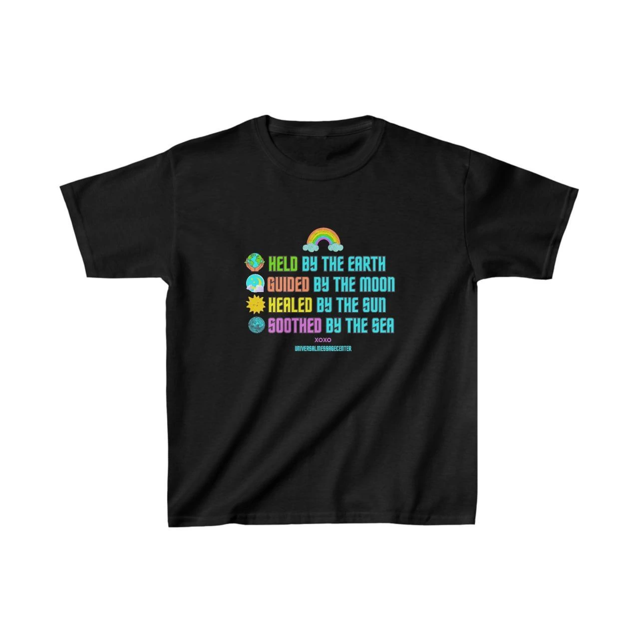 Unisex Çocuk Baskılı T-Shirt – Siyah