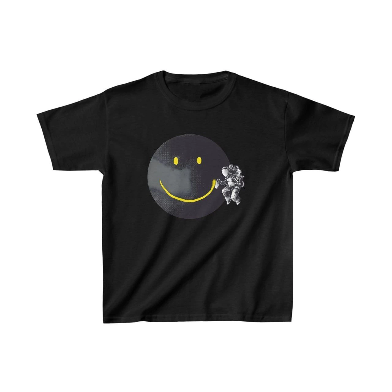 Unisex Çocuk Baskılı T-Shirt – Siyah