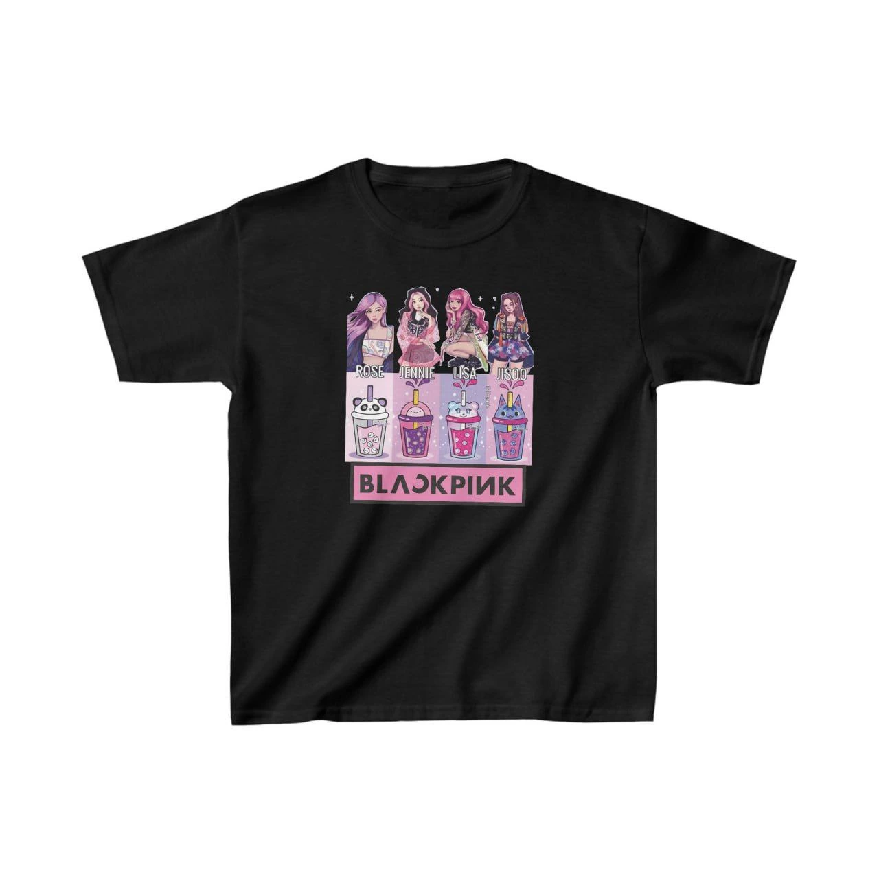 Unisex Çocuk Baskılı T-Shirt – Siyah