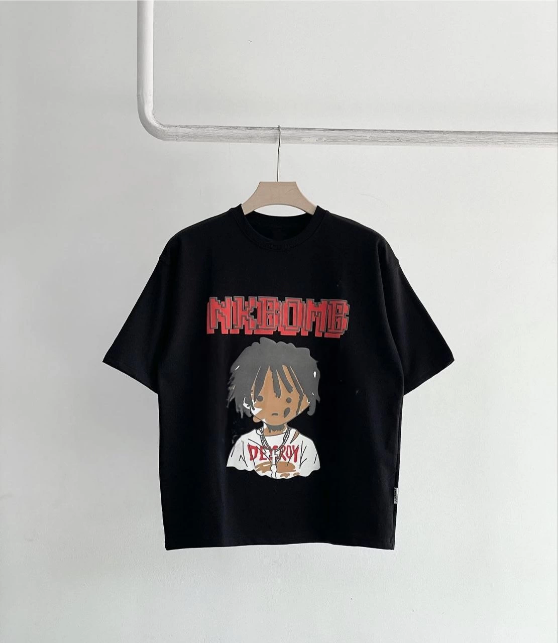 Unisex Çocuk Baskılı T-Shirt – Siyah