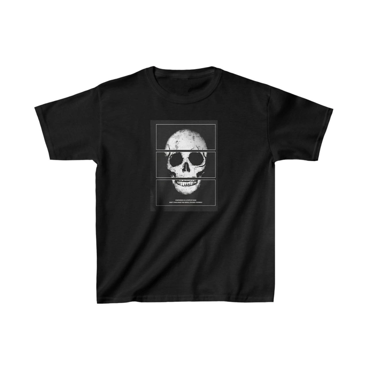 Unisex Çocuk Baskılı T-Shirt – Siyah