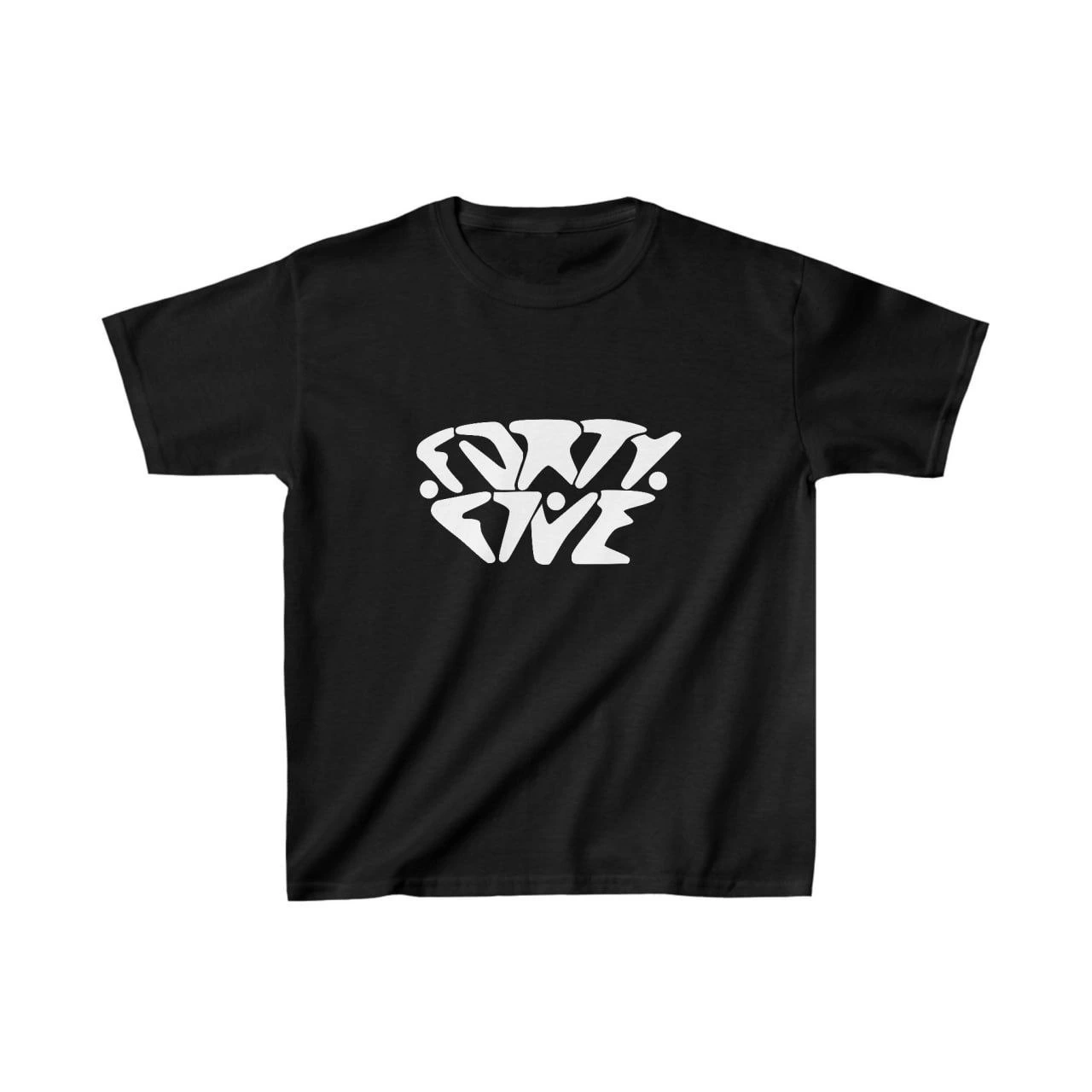 Unisex Çocuk Baskılı T-Shirt – Siyah