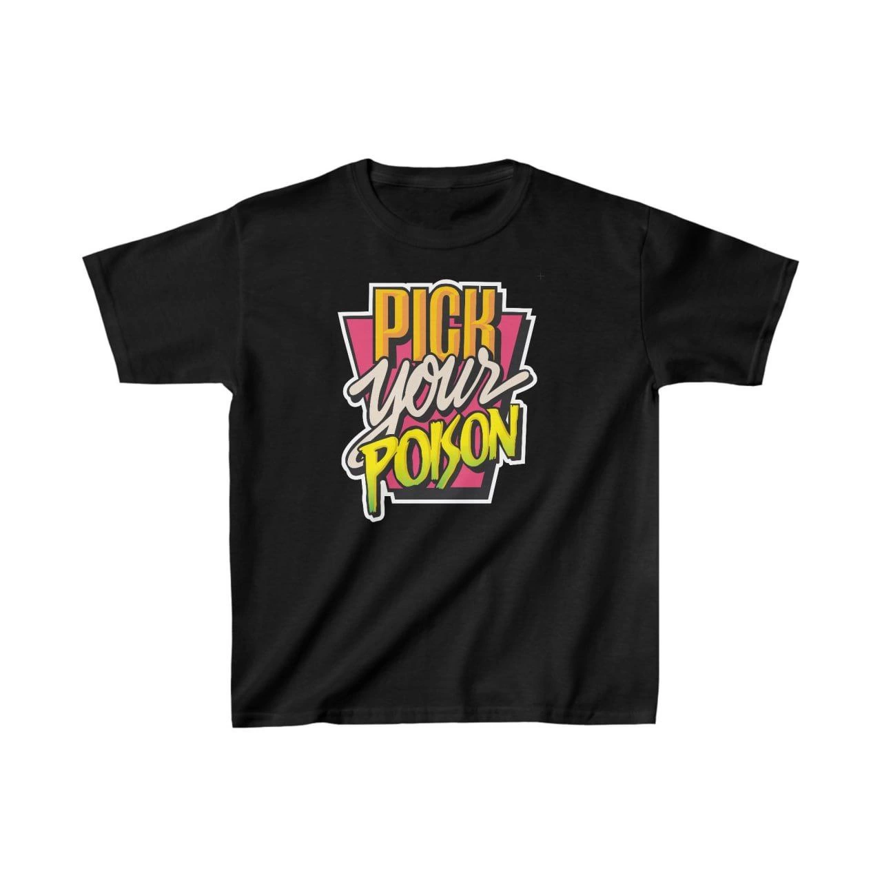 Unisex Çocuk Baskılı T-Shirt – Siyah