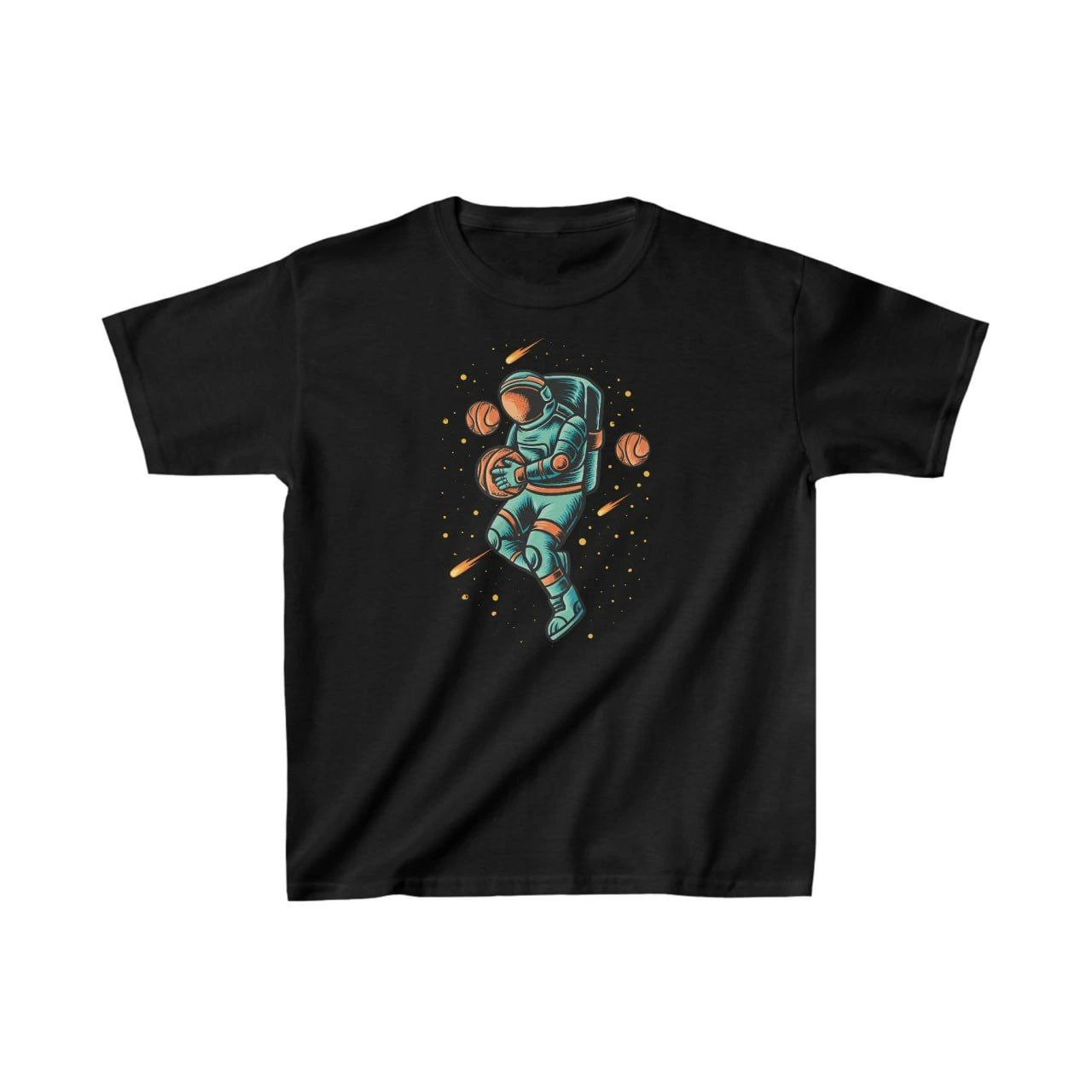 Unisex Çocuk Baskılı T-Shirt – Siyah