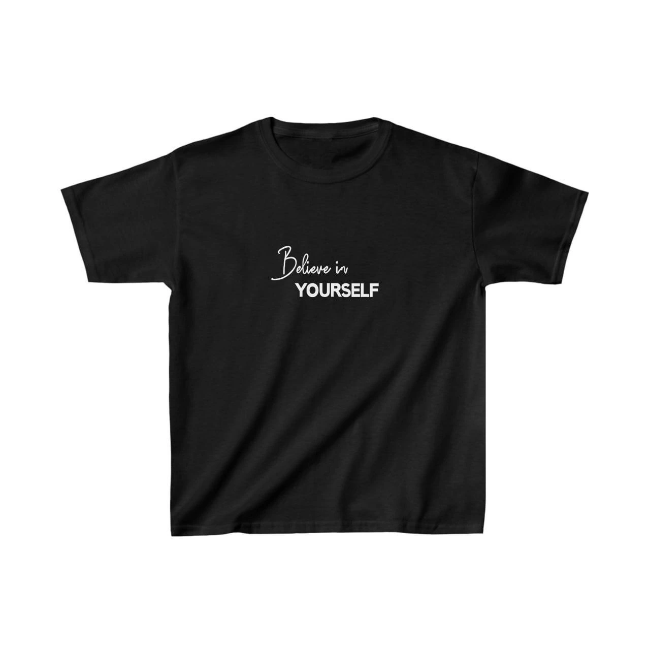 Unisex Çocuk Baskılı T-Shirt – Siyah