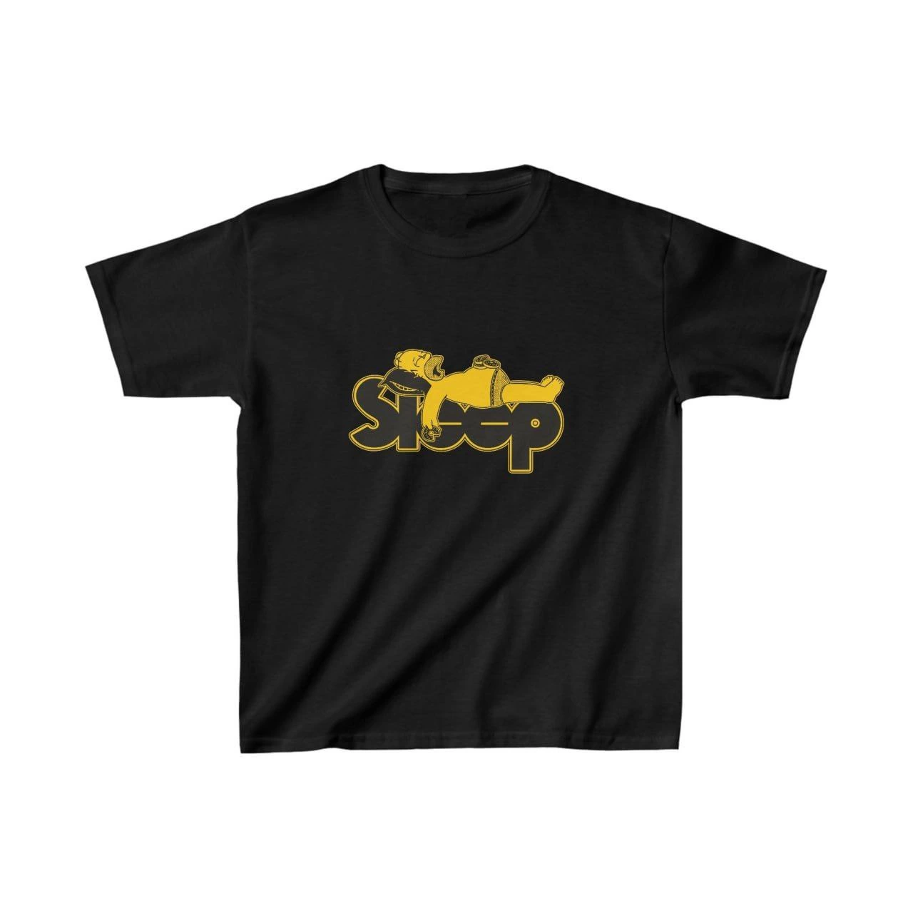 Unisex Çocuk Baskılı T-Shirt – Siyah
