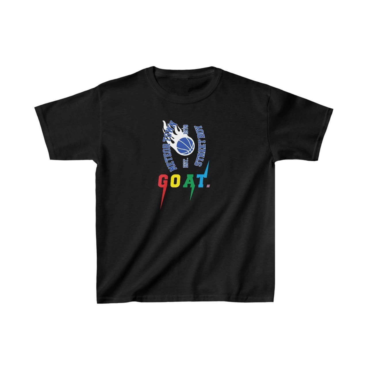 Unisex Çocuk Baskılı T-Shirt – Siyah