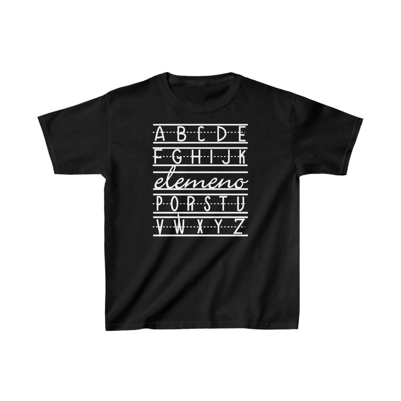 Unisex Çocuk Baskılı T-Shirt – Siyah