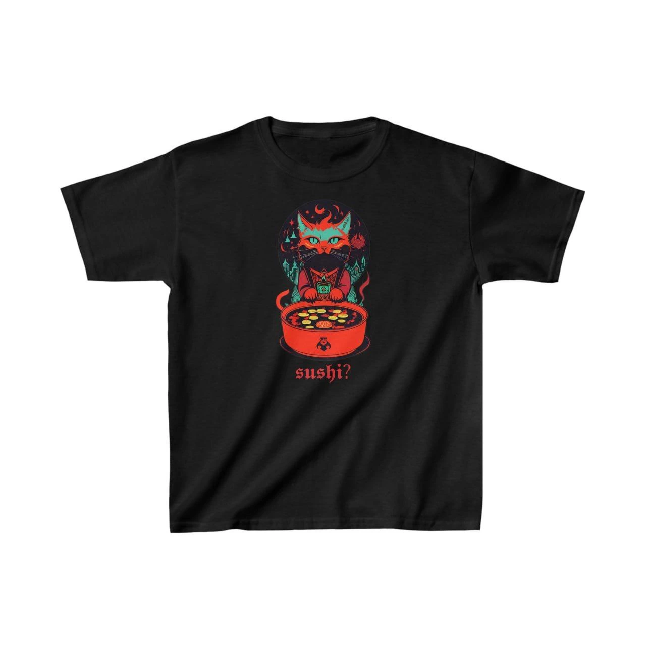 Unisex Çocuk Baskılı T-Shirt – Siyah