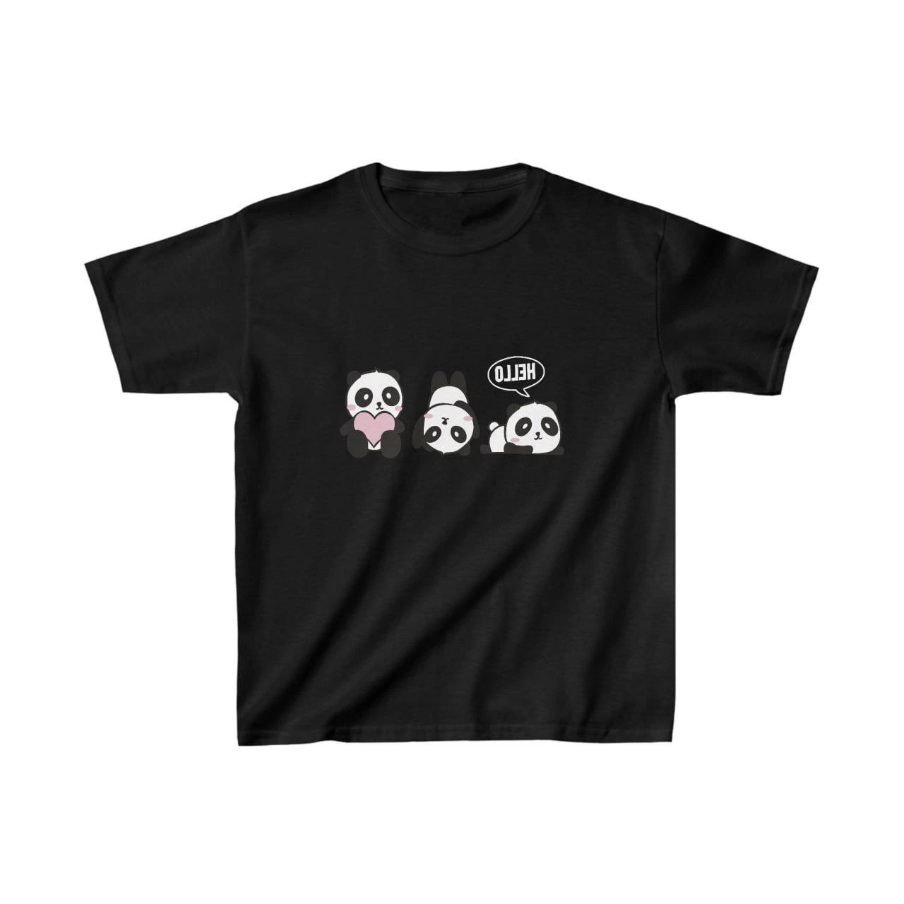 Unisex Çocuk Baskılı T-Shirt – Siyah
