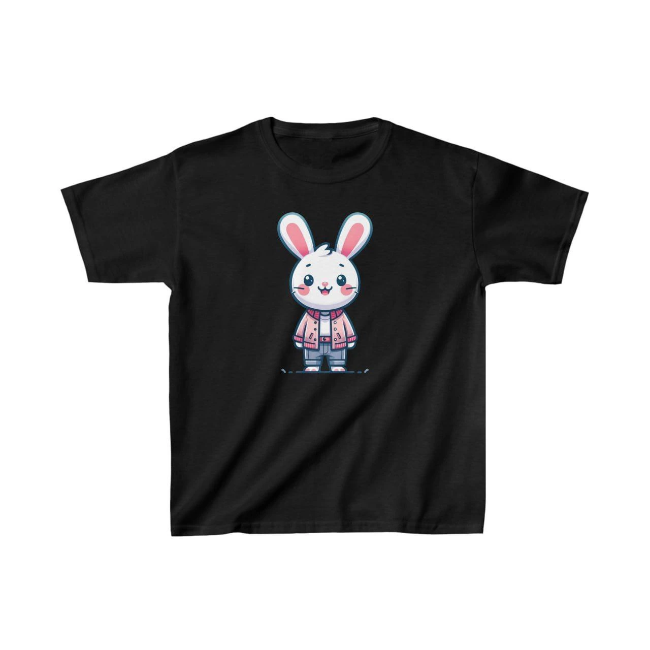 Unisex Çocuk Baskılı T-Shirt – Siyah