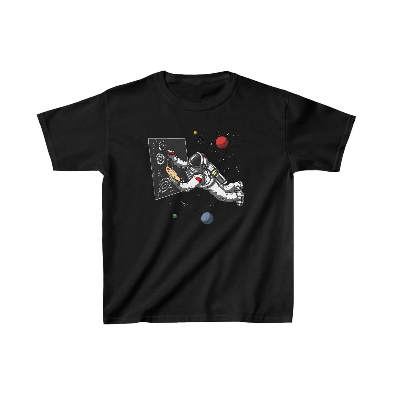Unisex Çocuk Baskılı T-Shirt – Siyah