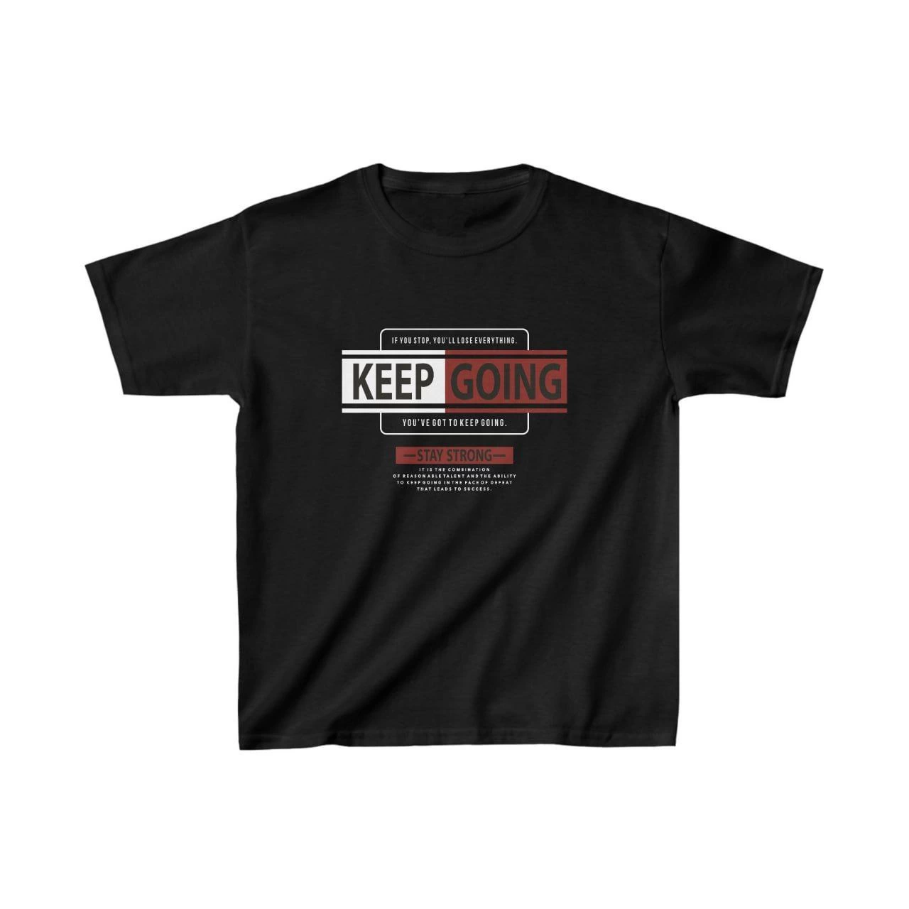 Unisex Çocuk Baskılı T-Shirt – Siyah