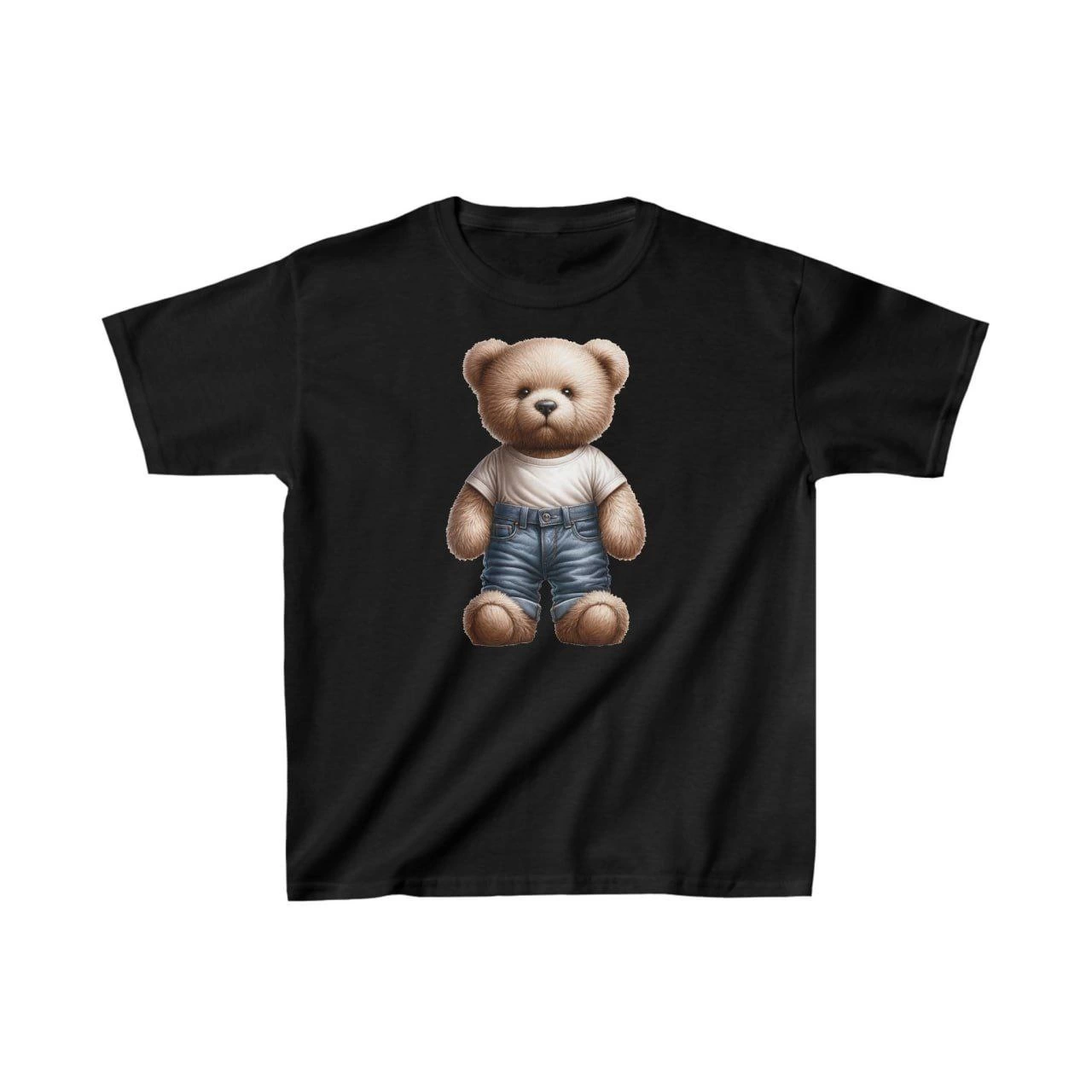 Unisex Çocuk Baskılı T-Shirt – Siyah