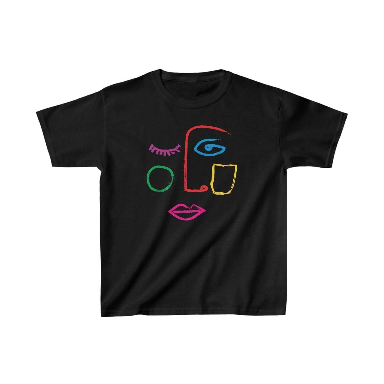Unisex Çocuk Baskılı T-Shirt – Siyah