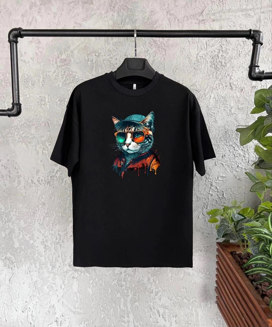 Unisex Çocuk Baskılı T-Shirt – Siyah