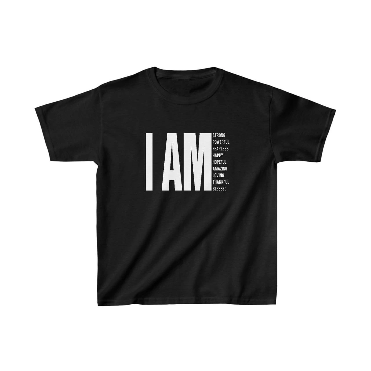 Unisex Çocuk Baskılı T-Shirt – Siyah