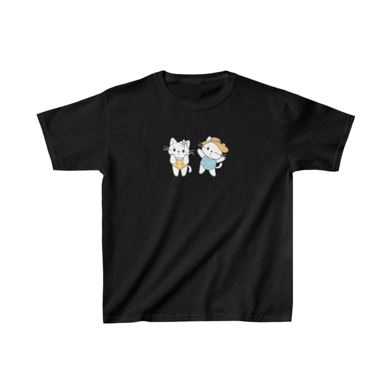 Unisex Çocuk Baskılı T-Shirt – Siyah