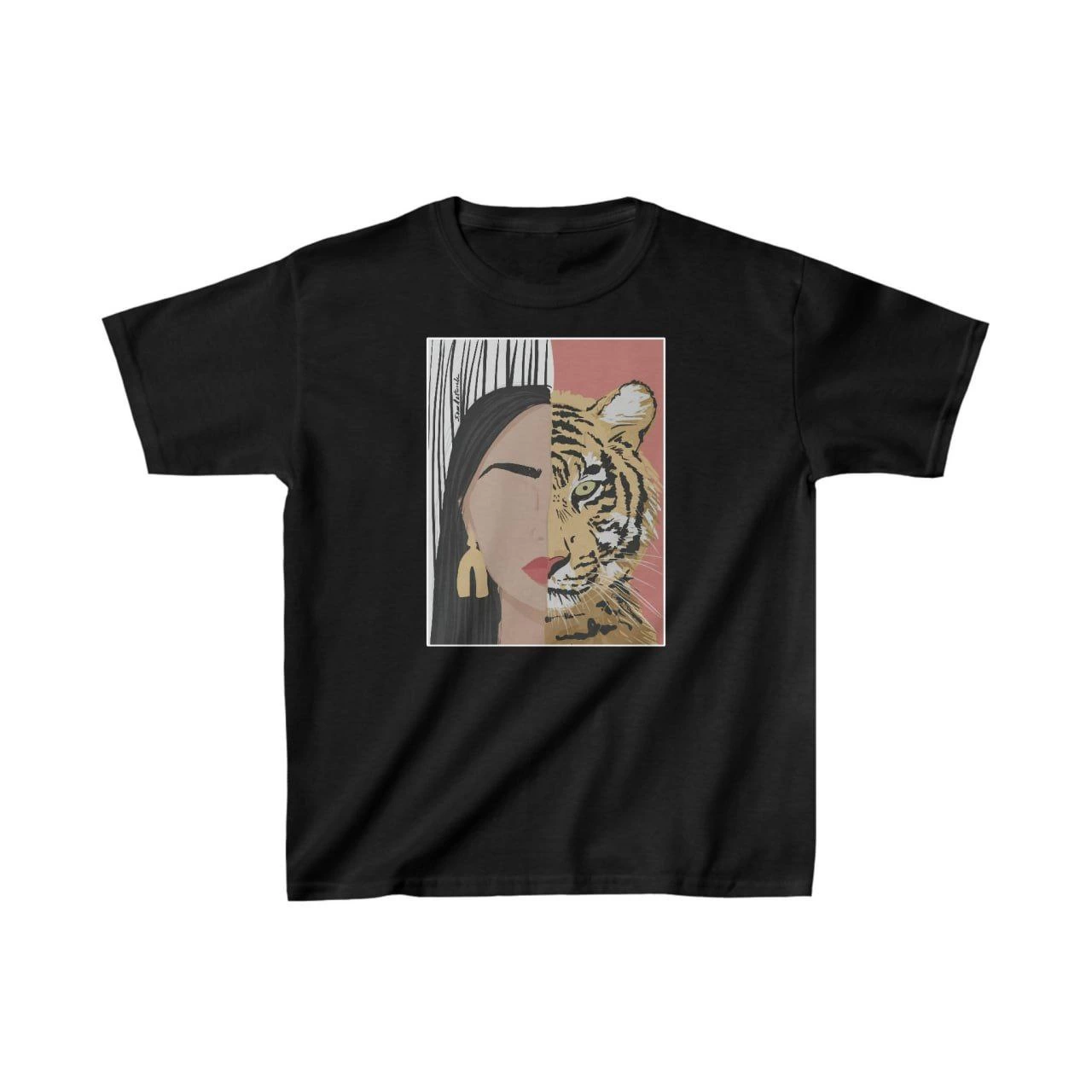 Unisex Çocuk Baskılı T-Shirt – Siyah