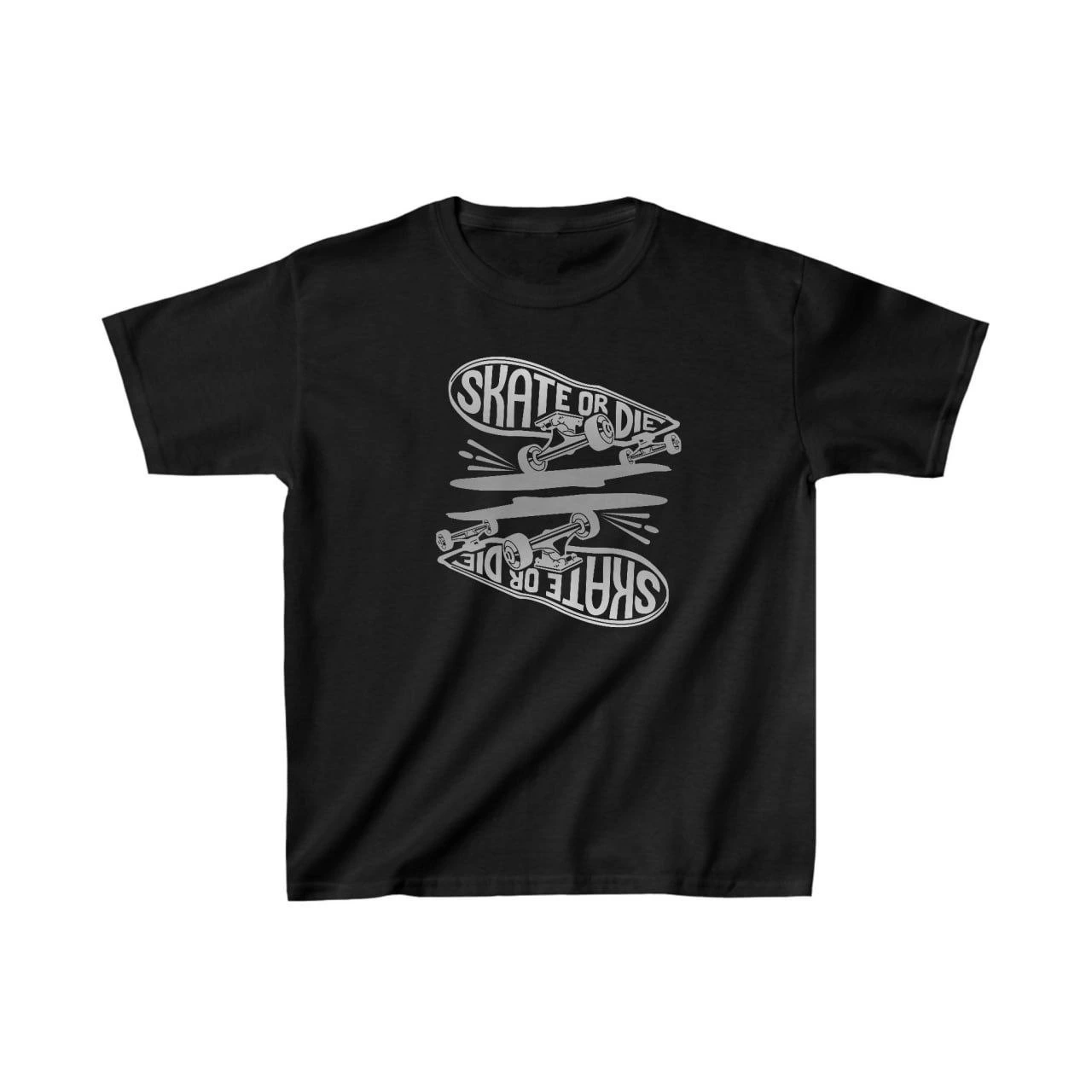 Unisex Çocuk Baskılı T-Shirt – Siyah